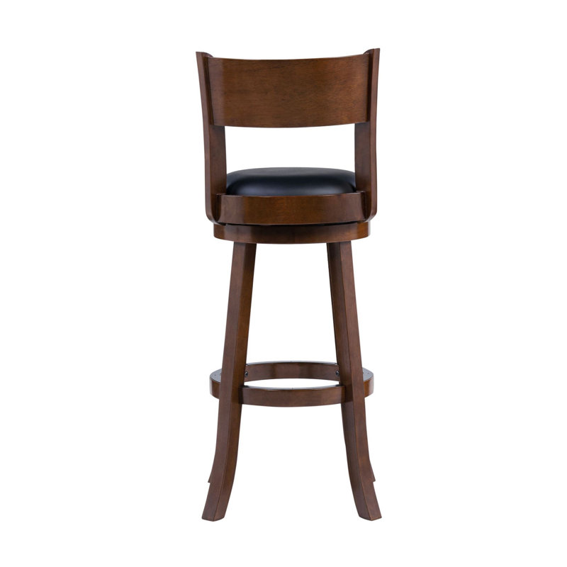 Tabouret de bar pivotant Milo en similicuir noir, très grand 34 pouces