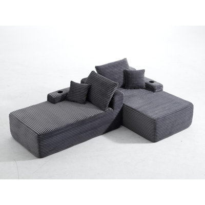 Comfortable Plush Fabric Sectionals, L-shape Modern Sofa For Home