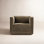 Gigi Pine Genuine Leather Swivel Club Chair