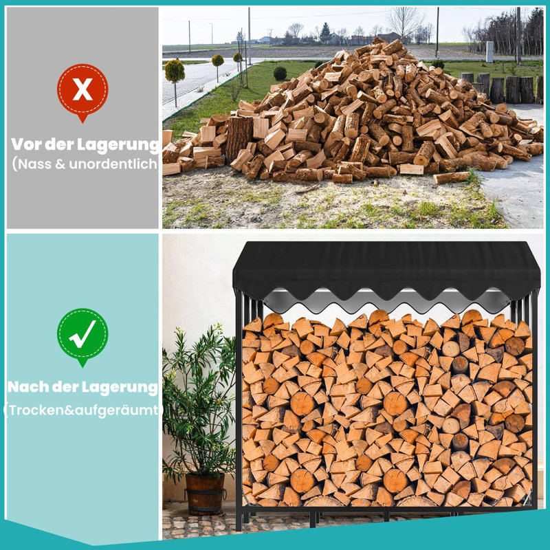 Breauna 185cm W Metal Log Rack