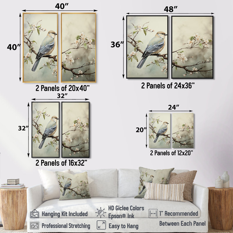 Oiseau majestueux, art mural, Brun, H 36 po x l 48 po, Reproduction encadrée sans passe-partout