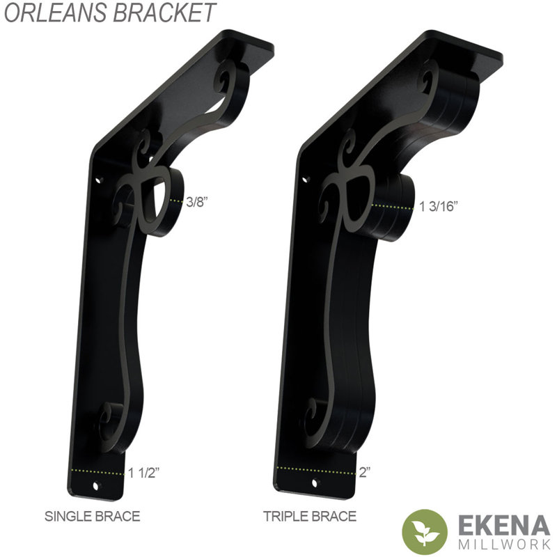 Support en fer forgé Orleans, Étain antique, H 10 po x l 2 po x P 7,5 po