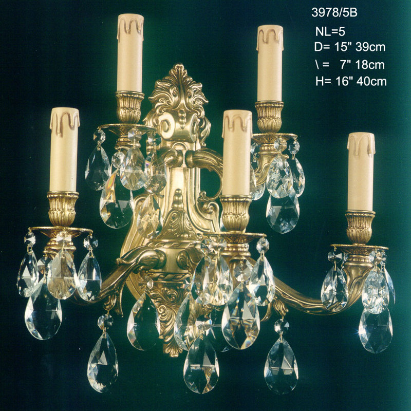 Cowie Candle Wall Light, French Gold
