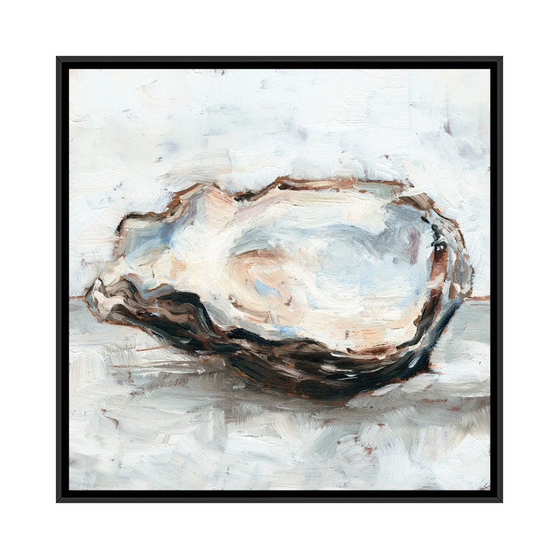 «Oyster Study II» par Ethan Harper - reproduction d'art sur toile tendue, Toile avec cadre noir, H 18 po x l 18 po x P 1,5 po