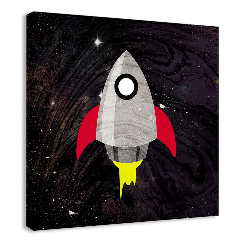 «Spaceship Adventure», art sur toile, H 16 po x l 16 po x P 1,5 po