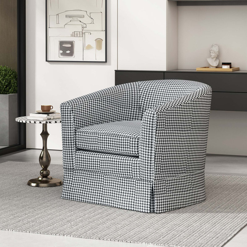 Fauteuil pivotant à motif pied-de-poule