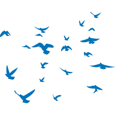 Décalcomanie murale silhouette d’oiseaux