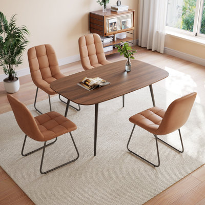 5-Piece Dining Table and Chairs ,Dining Room Set with 4 Modern Chairs