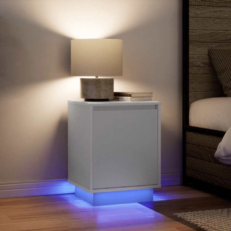 Dariona 38cm W Manufactured Wood Bedside Table, White