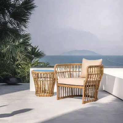 Bryenna Wicker - Person Patio Conversation Set with Cushions