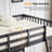 Solid Wood Loft Bed Twin Size With USB Charging Station/LED With Flat Rungs, 15 Inches High Guardrail,Wood Slat Support No Box Spring Needed, Black-118033171-118033170