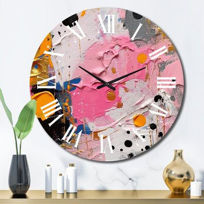 Horloge murale rose et grise I
