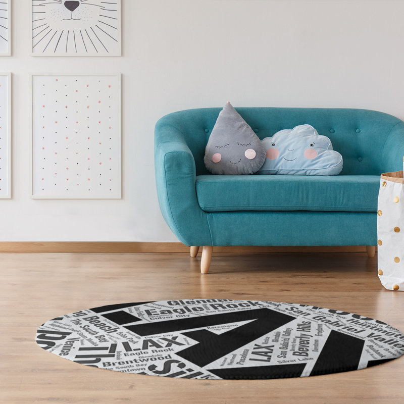 Chenille Indoor Rug, Round 5'