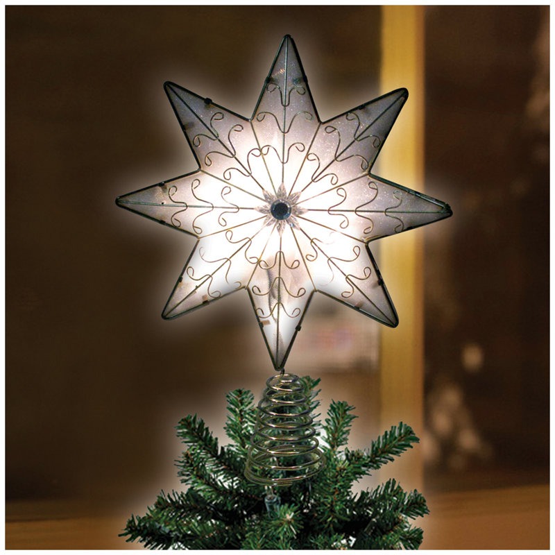 8 Point Shimmer Wire LED Tree Topper