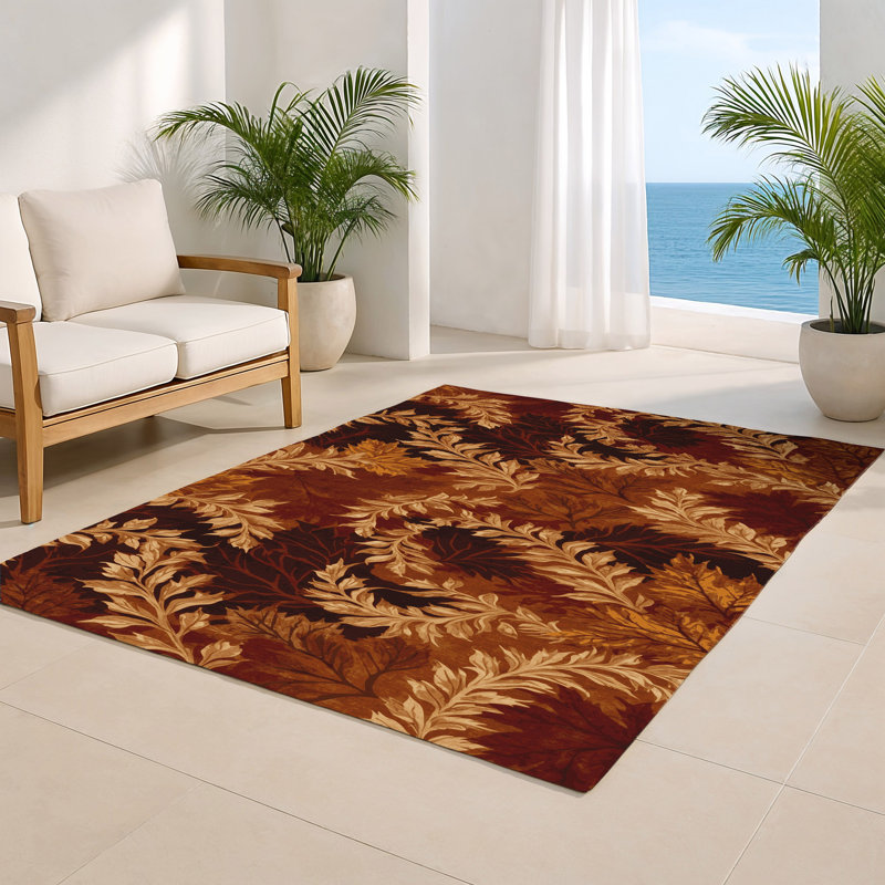 Nature Brown Indoor and Outdoor Area Rug, Rectangle 5 pi x 7 pi