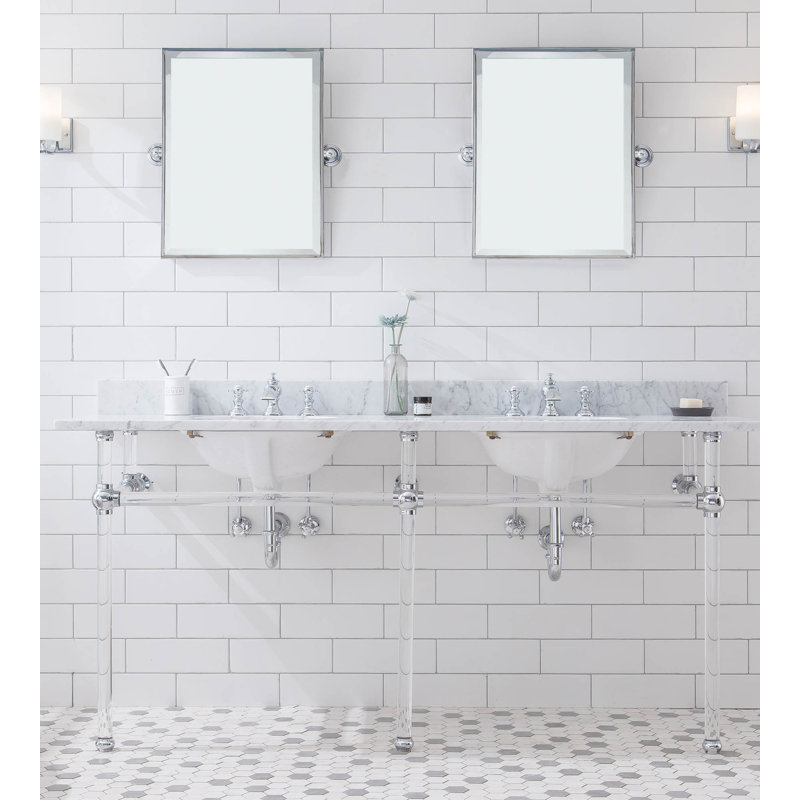 Ellie 33 - Tall Oval Console Bathroom Vanity with Faucet and Overflow, Chrome