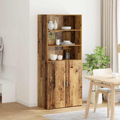  Highboard Old Wood 80 X 42.5 X 185 Cm Engineered Wood
