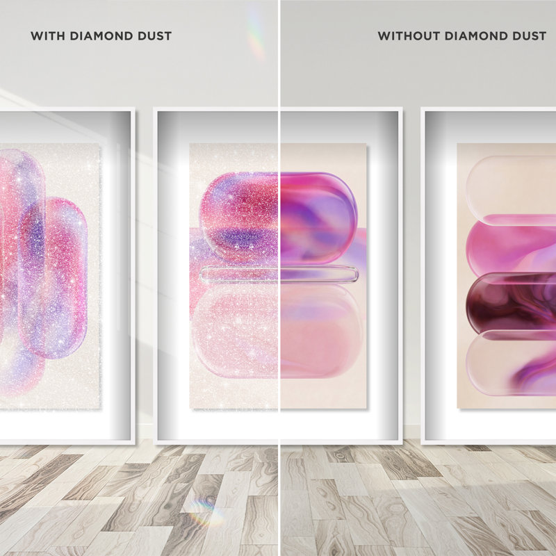 Rose Topaz Set Set by Oliver Gal, 55.5"H x 37.5"W, White Shadowbox