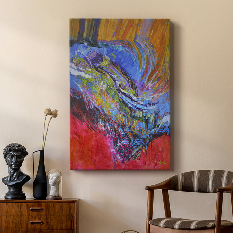 Vibrant Flow II -Custom Wrapped Gallery Cavas, 18" H x 12" W