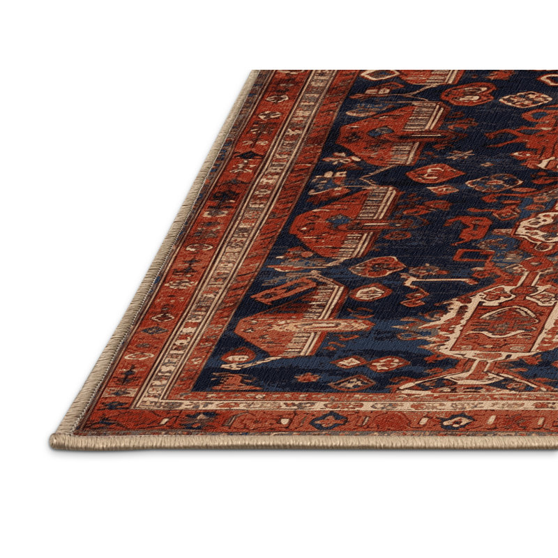 Machine Washable Turkish Brown Area Rug, Round 6'