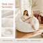 Fauteuil à billes rond à motif floral, fauteuil de détente en peluche à compression-1431536190