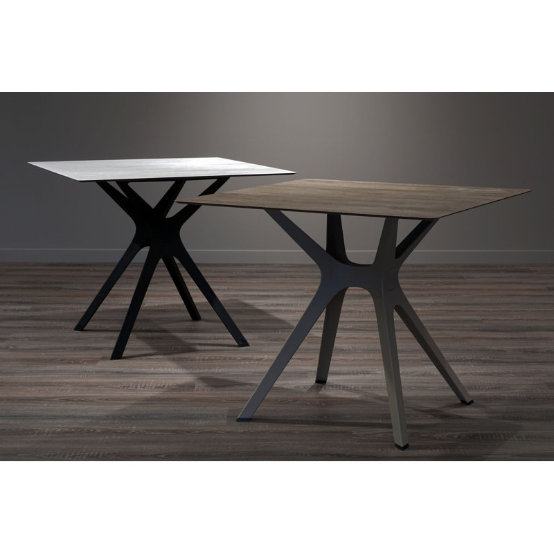 Vela Dining Table, H74 x L90 x W90cm, White, Black