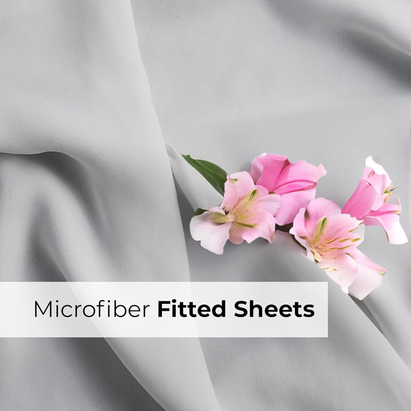Extra Deep Pocket Fitted Sheet Only, Cooling & Breathable Bed Sheet, Soft, Fits 18–24 Inch Mattress, Light Grey, Twin XL