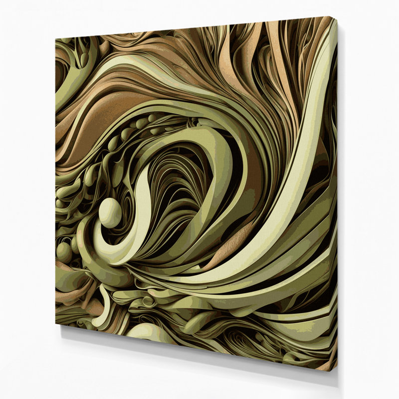 Art mural sur toile Biomorphic Abstraction 95, H 12 po x l 12 po