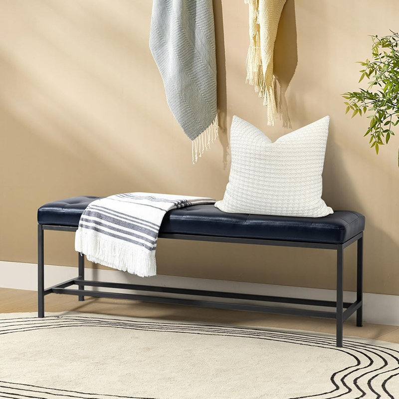 Banc avec repose-pieds et tablette de rangement