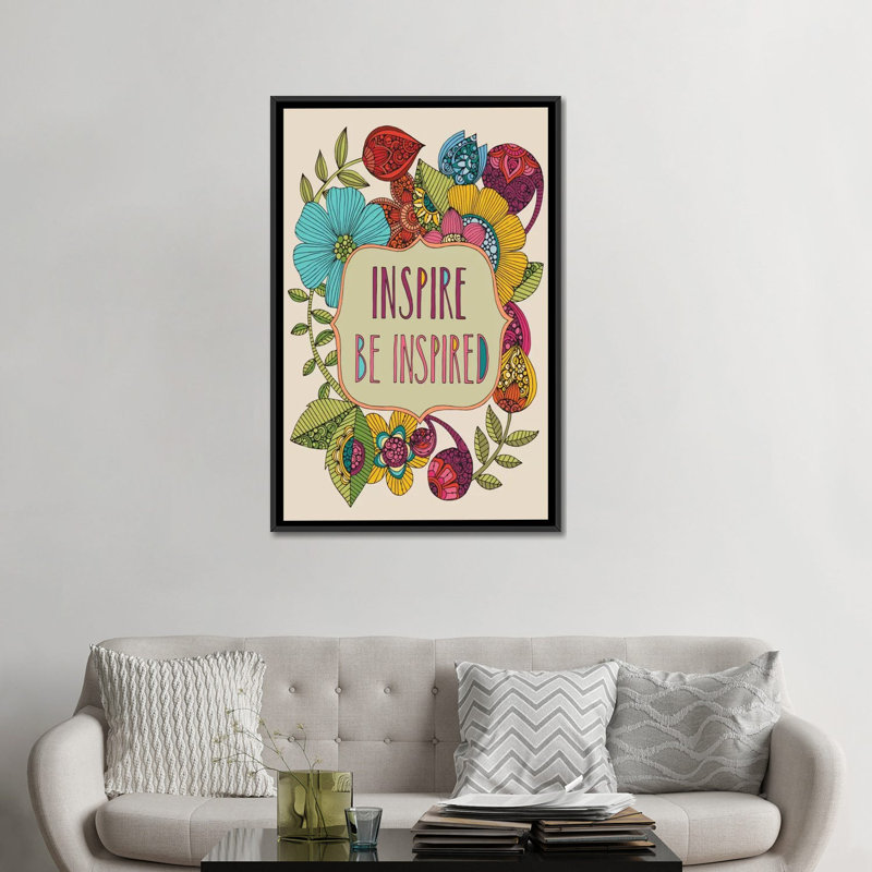 Inspire Be Inspired, impression sur toile tendue, H 26 po x l 18 po x P 1,5 po, Cadre noir