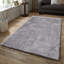 Oslo Grey Shaggy Area Rug – Soft Polyester Carpet for Living Room & Bedroom, Hallway Runner & Mat-2121809358