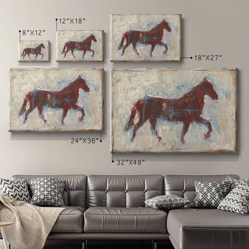 Toile tendue avec châssis de qualité supérieure Iron Equine II - prête à être accrochée, H 8 po x l 12 po