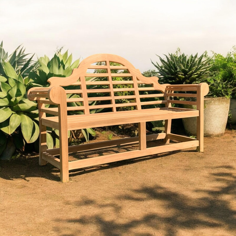 Norita Solid Wood Teak Outdoor Bench, 105cm H x 162cm W x 60cm D