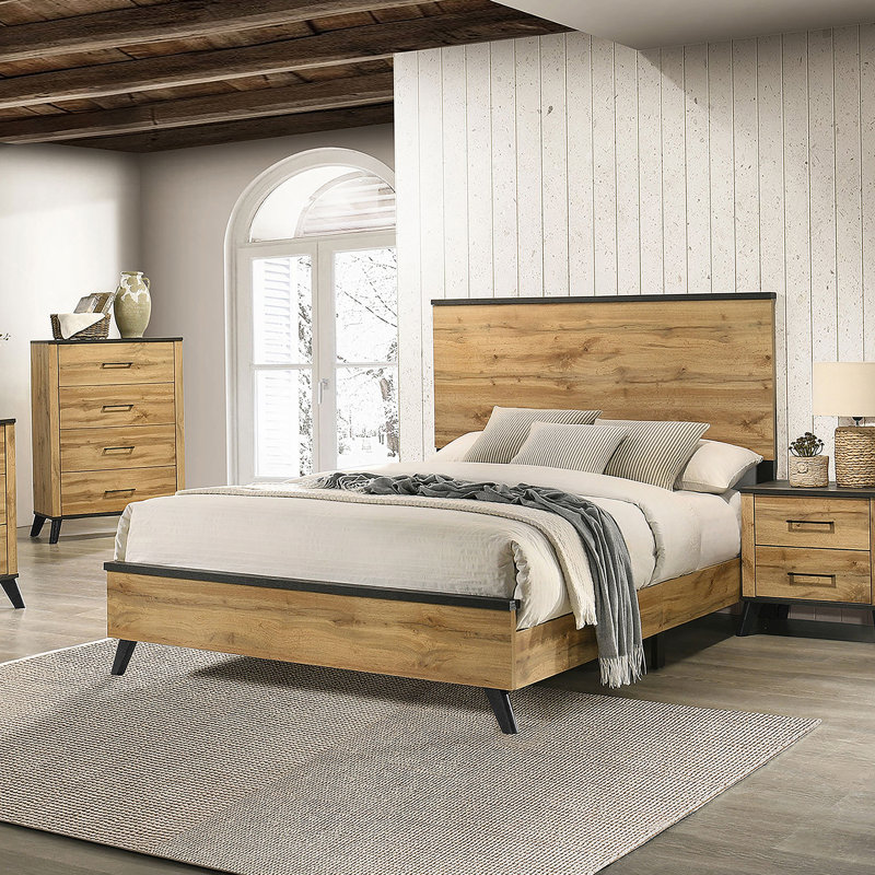 Fraser Natural Pine Queen Panel Bed