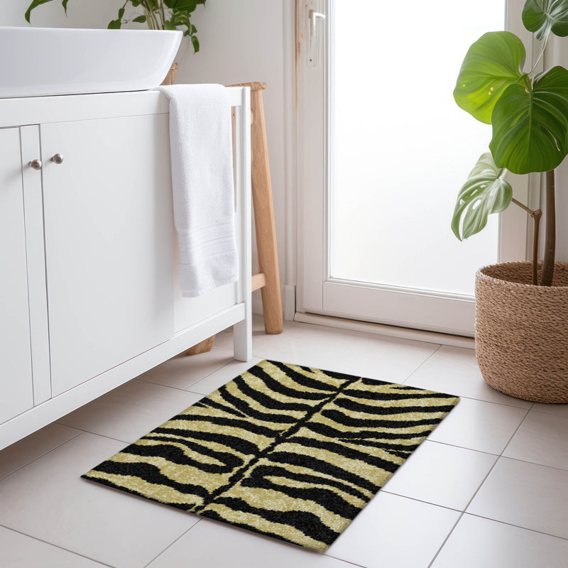Premium Machine Washable Kishonna AMF42 Gilded Rug, Rectangle 1'8" x 2'6"