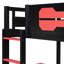 Lit superposé avec bureau, lit mezzanine, base de lit simple rouge-289689872-289689874