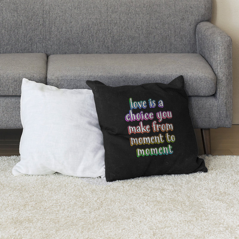 Coussin de sol Love is a choice, H 28 po x l 28 po, Arc-en-ciel