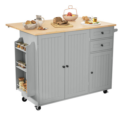Sagrario Solid Wood Top Kitchen Island