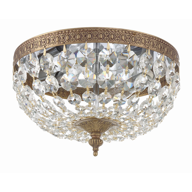 Wehr 2-Light 10'' Flush Mount, Chrome, Swarovski Spectra