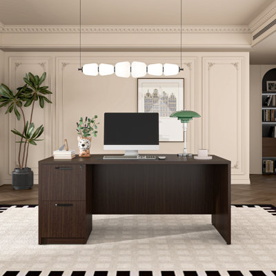 Office Executive Desk With File Cabinet