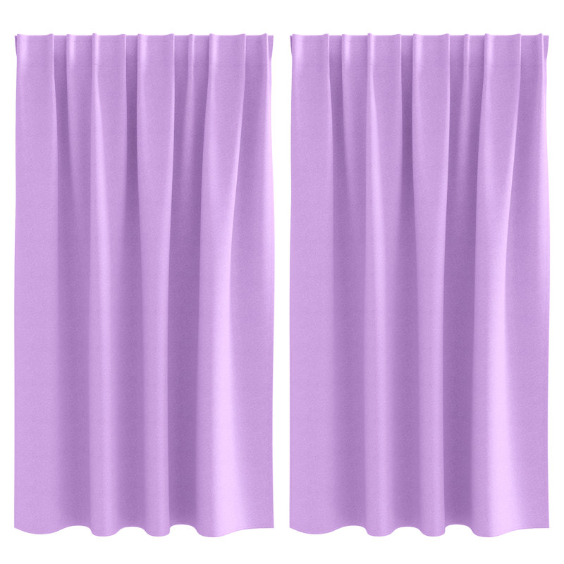 Curtains With Curtains 2 Pcs Polyester, 140cm Width x 140cm Drop, Purple