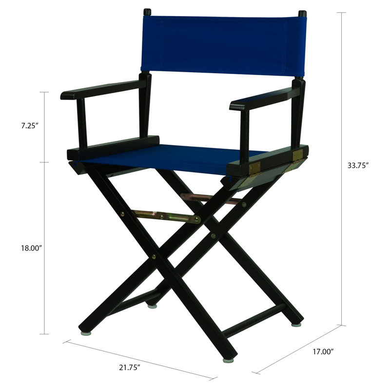 18" Folding Director Chair, Royal Blue, Black