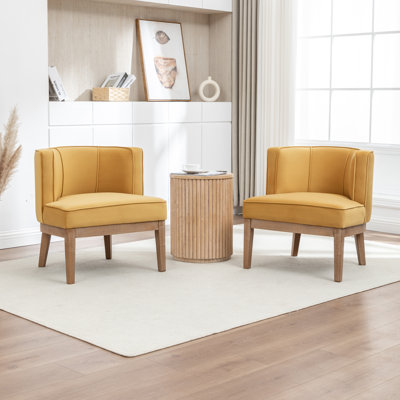 Fauteuil demi-tonneau rembourré Ezra