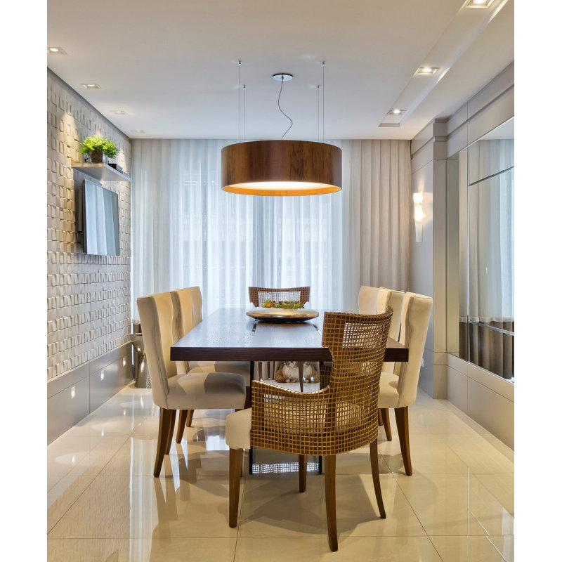 Cilíndrico 1 - Light LED Chandelier, 9.75" H x 39" W x 39" D, Imbuia