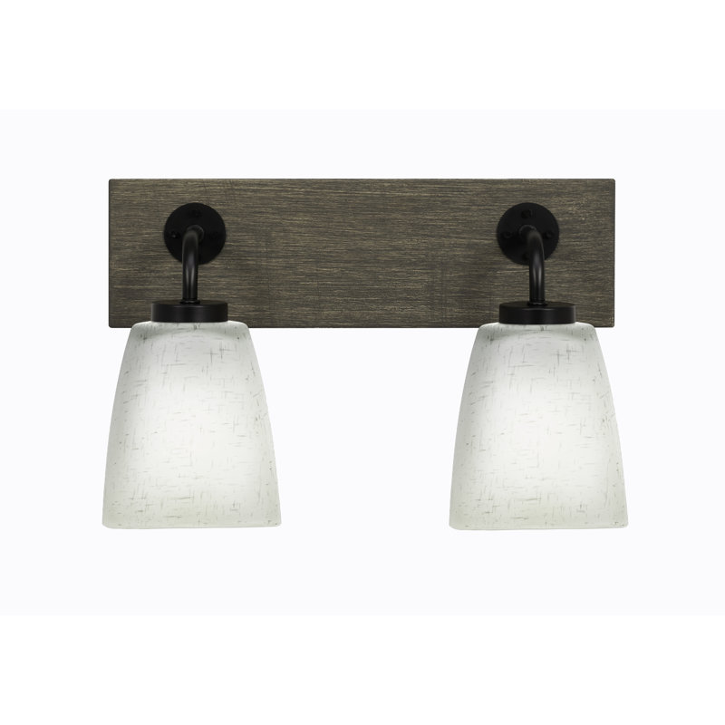 Barre d'éclairage de salle de bain Oxbridge, Grainé transparent, Noir mat / gris