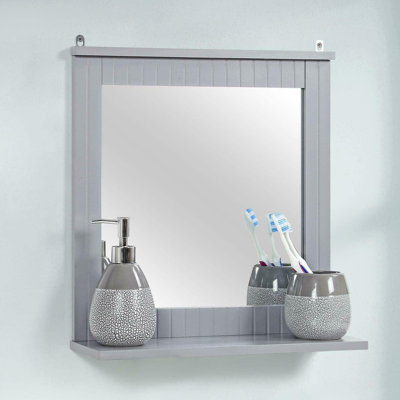Ganit Flat Wall Mirror with Shelves