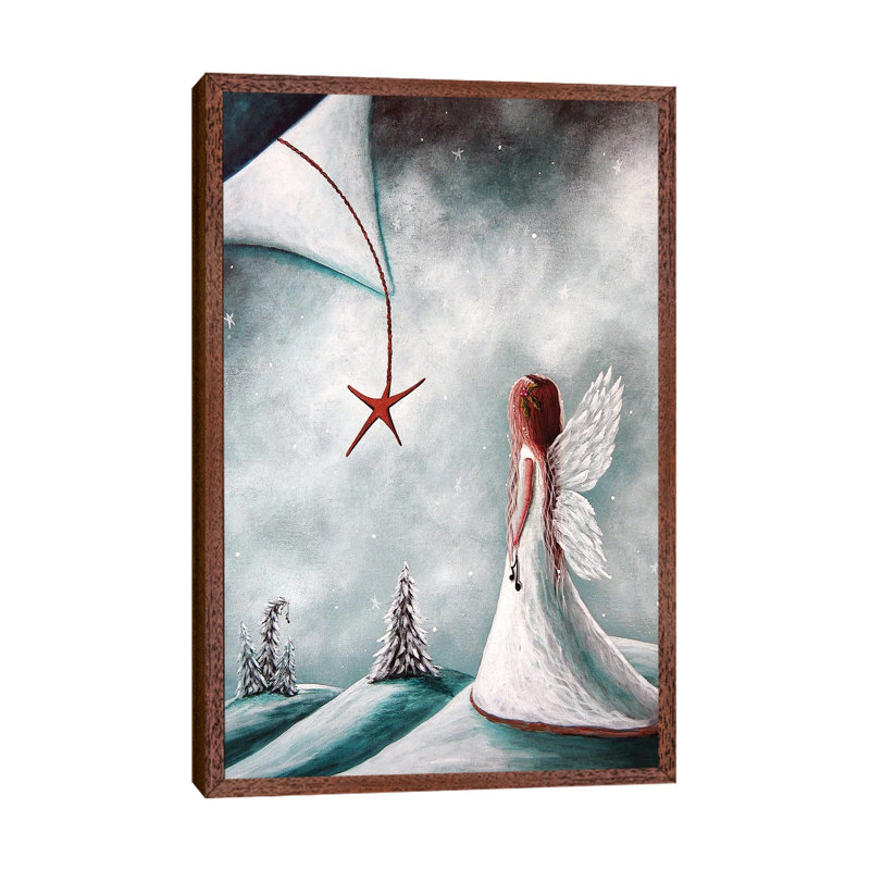 The Christmas Star 1 Piece Wall Art on Canvas, 66.04 cm H x 45.72 cm W, Classic Brown Wood Framed
