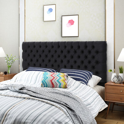 Tête de lit pour grand lit, gris anthracite, revêtement gris gracieux, style élégant