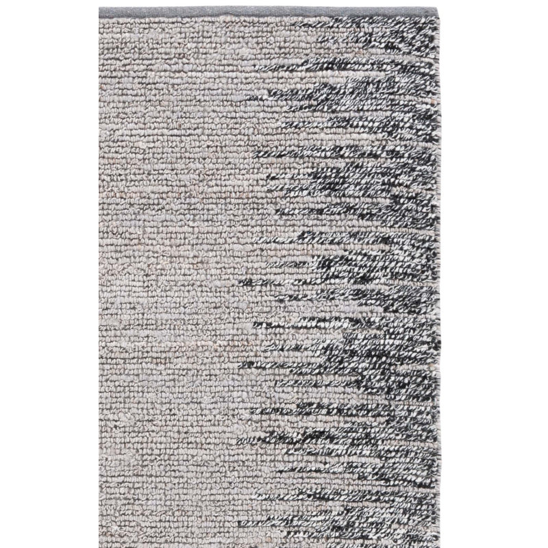 Tapis gris / noir en jute et laine tissés à la main Servan, Rectangle 8 pi x 10 pi