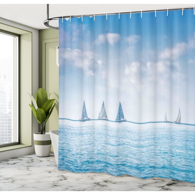 Ensemble de rideau de douche + crochets Ocean, H 84 po x l 69 po